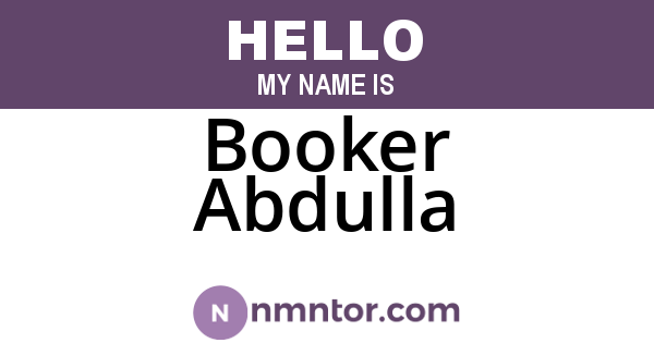Booker Abdulla
