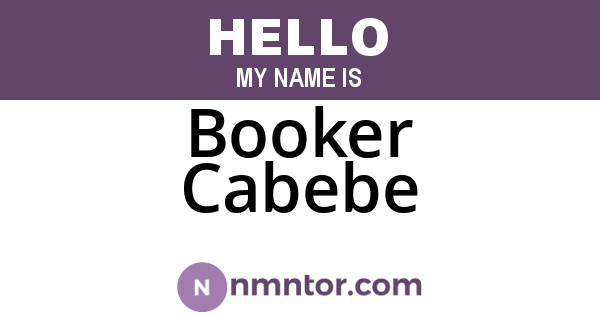 Booker Cabebe