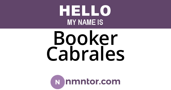 Booker Cabrales