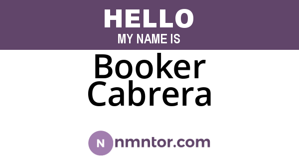 Booker Cabrera