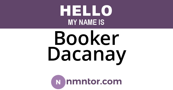 Booker Dacanay