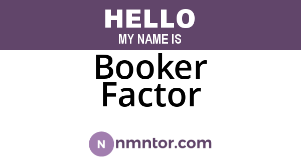Booker Factor