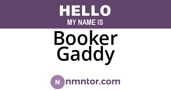 Booker Gaddy