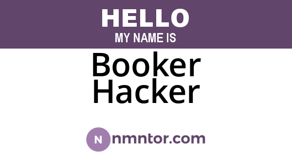 Booker Hacker