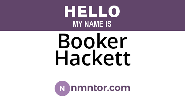 Booker Hackett