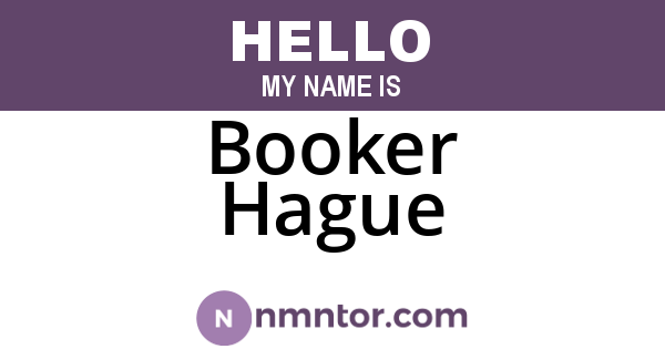 Booker Hague