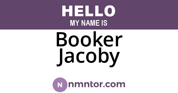 Booker Jacoby