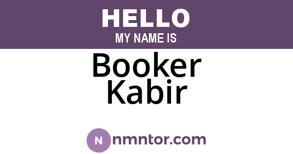 Booker Kabir