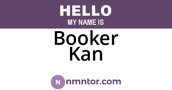Booker Kan