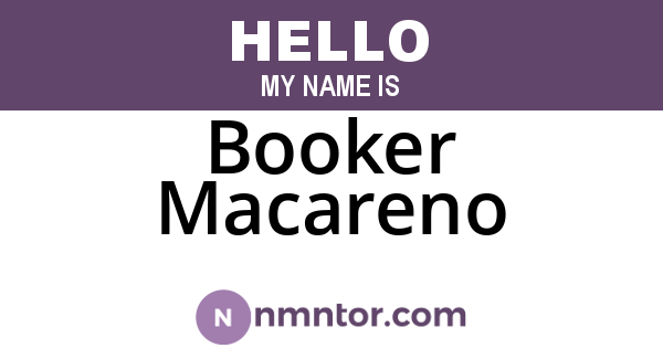 Booker Macareno