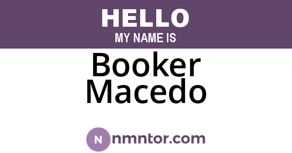 Booker Macedo