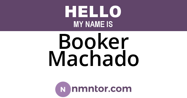 Booker Machado