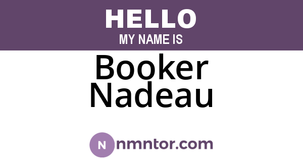 Booker Nadeau