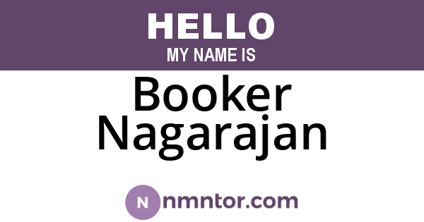 Booker Nagarajan