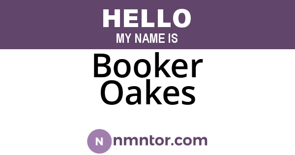 Booker Oakes