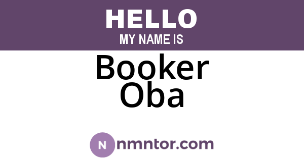 Booker Oba