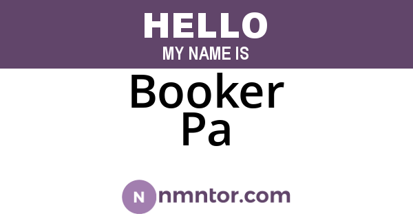 Booker Pa