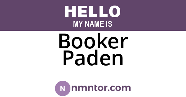 Booker Paden