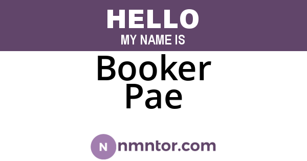 Booker Pae