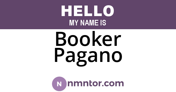 Booker Pagano