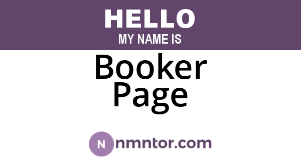 Booker Page