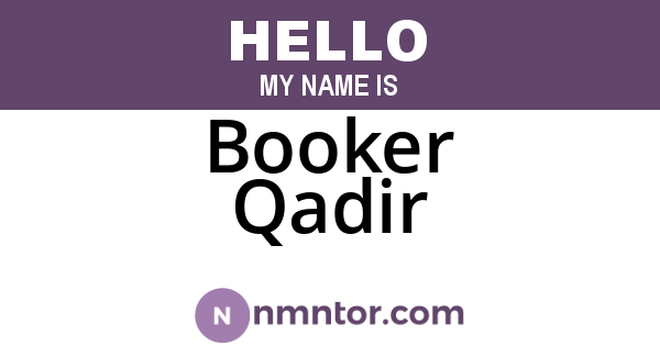 Booker Qadir