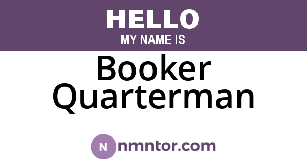 Booker Quarterman