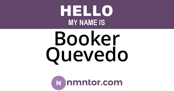 Booker Quevedo