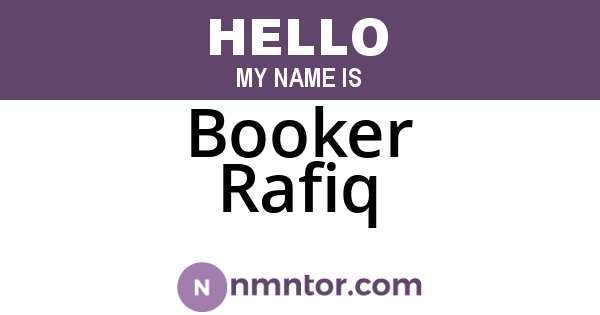 Booker Rafiq