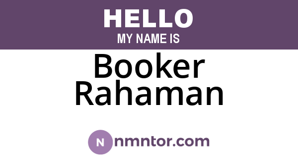Booker Rahaman