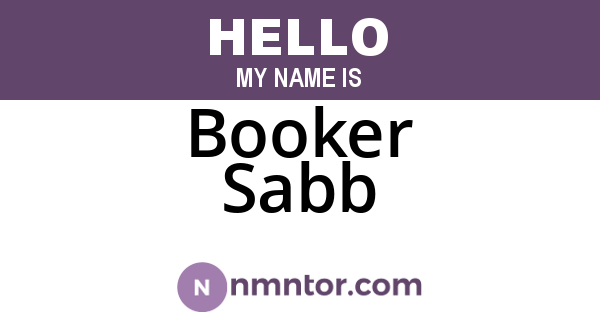 Booker Sabb