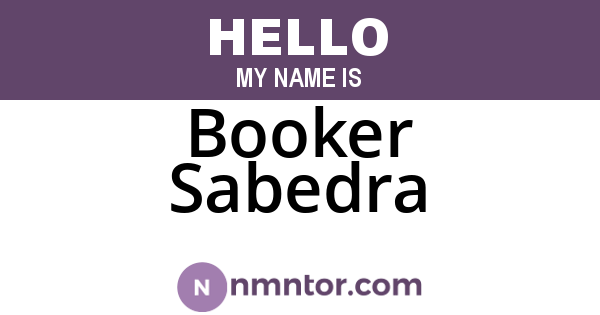 Booker Sabedra