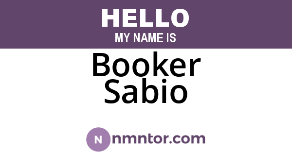 Booker Sabio