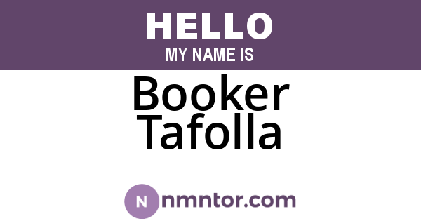 Booker Tafolla