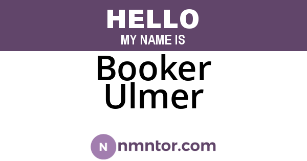Booker Ulmer