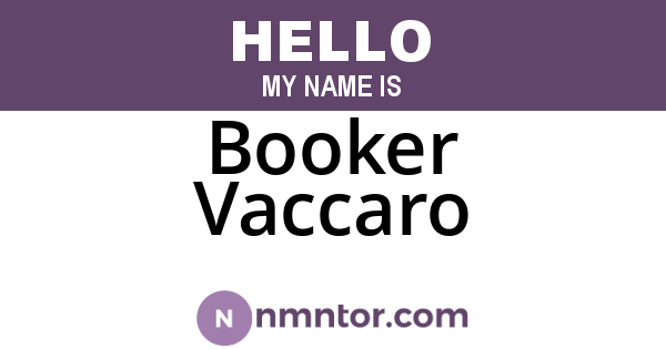 Booker Vaccaro