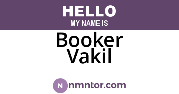 Booker Vakil