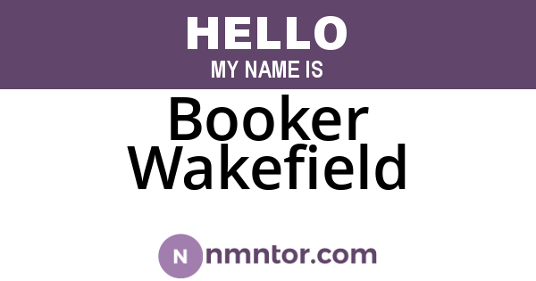 Booker Wakefield