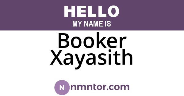 Booker Xayasith