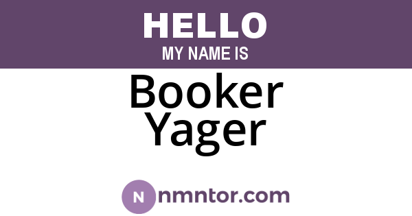 Booker Yager