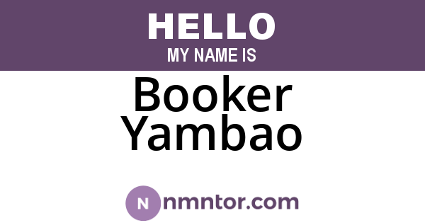 Booker Yambao
