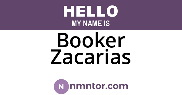 Booker Zacarias