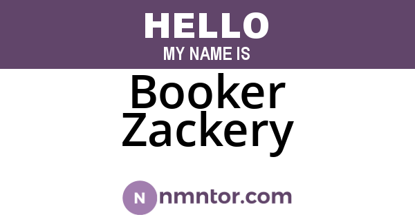 Booker Zackery