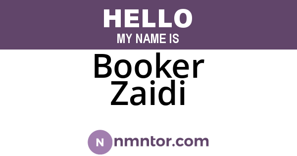 Booker Zaidi