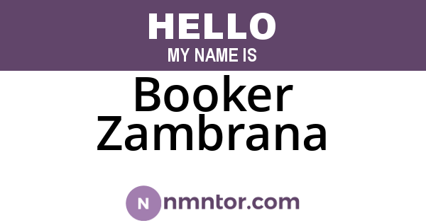 Booker Zambrana