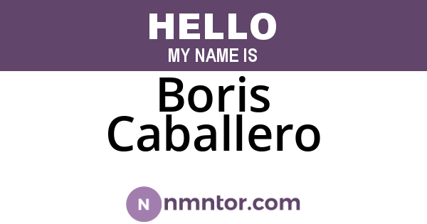 Boris Caballero