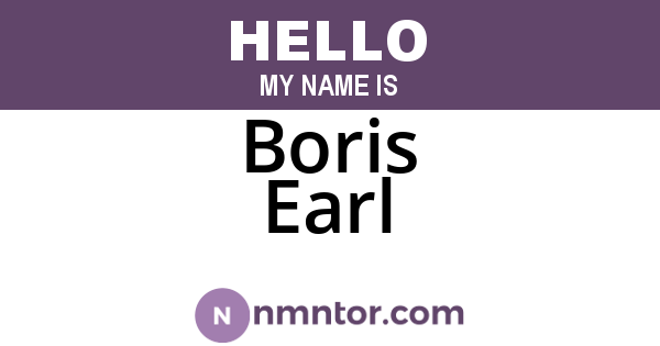 Boris Earl
