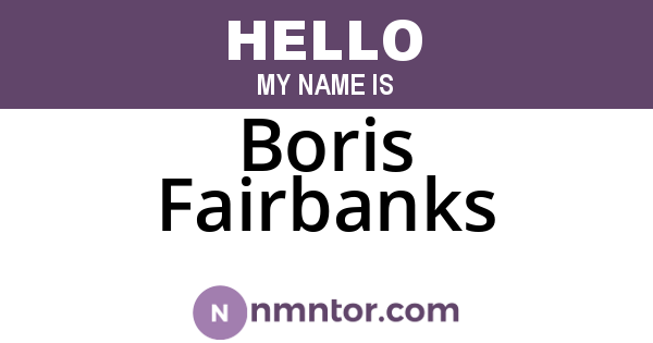 Boris Fairbanks