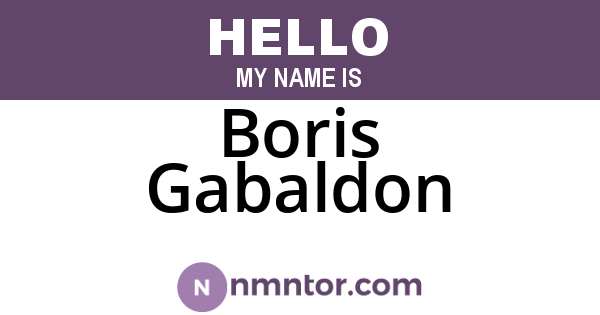 Boris Gabaldon