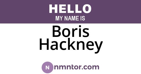 Boris Hackney